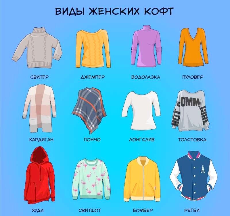 Виды одежды и примеры