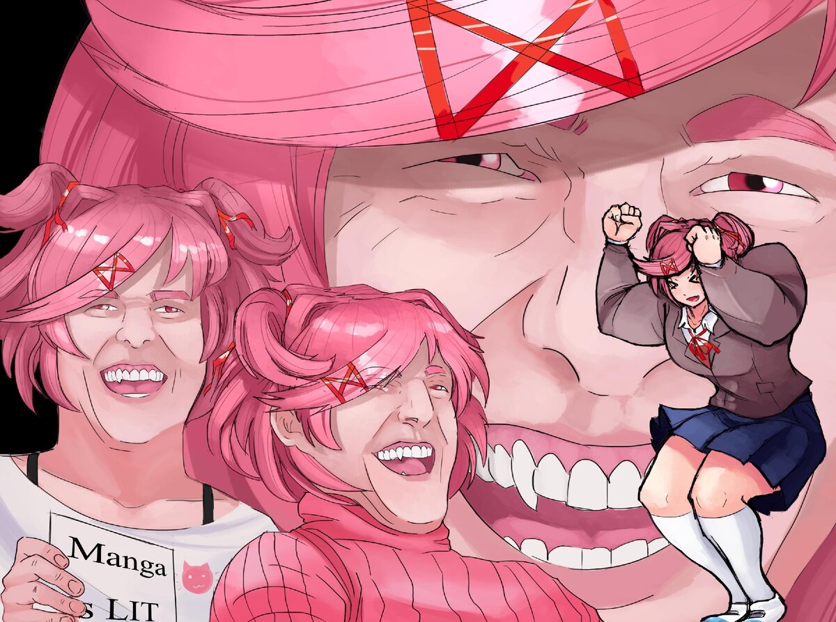 Ddlc comic. Доки доки литературный клуб Джоджо. Нацуки Джоджо. Нацуки Doki Doki Джоджо.