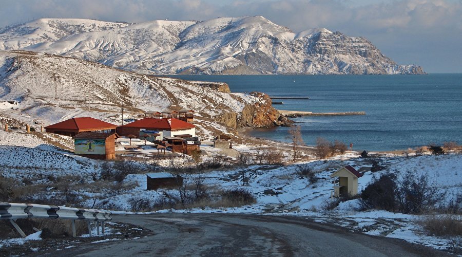 Мыс Меганом в снегу Фото: Александр Кирьяков