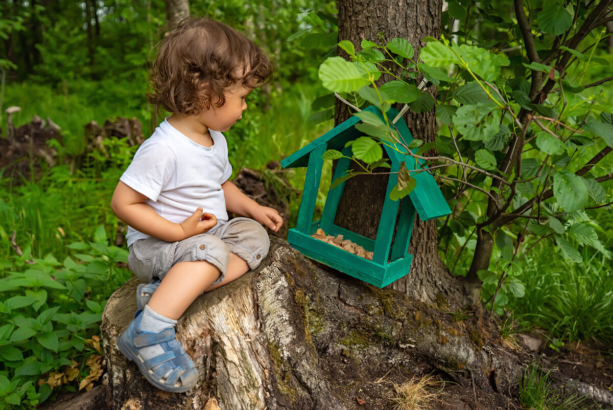 Ребенок в лесу.