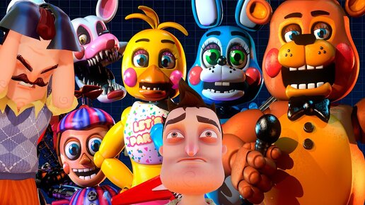 АНИМАТРОНИКИ НАПУГАЛИ МЕНЯ И ПРИВЕТ СОСЕДА!ИГРА FNAF 2 DOOM REMAKE ПРОХОЖДЕНИЕ!ФНАФ 2!ШОУ ХРИПЛЫХ!