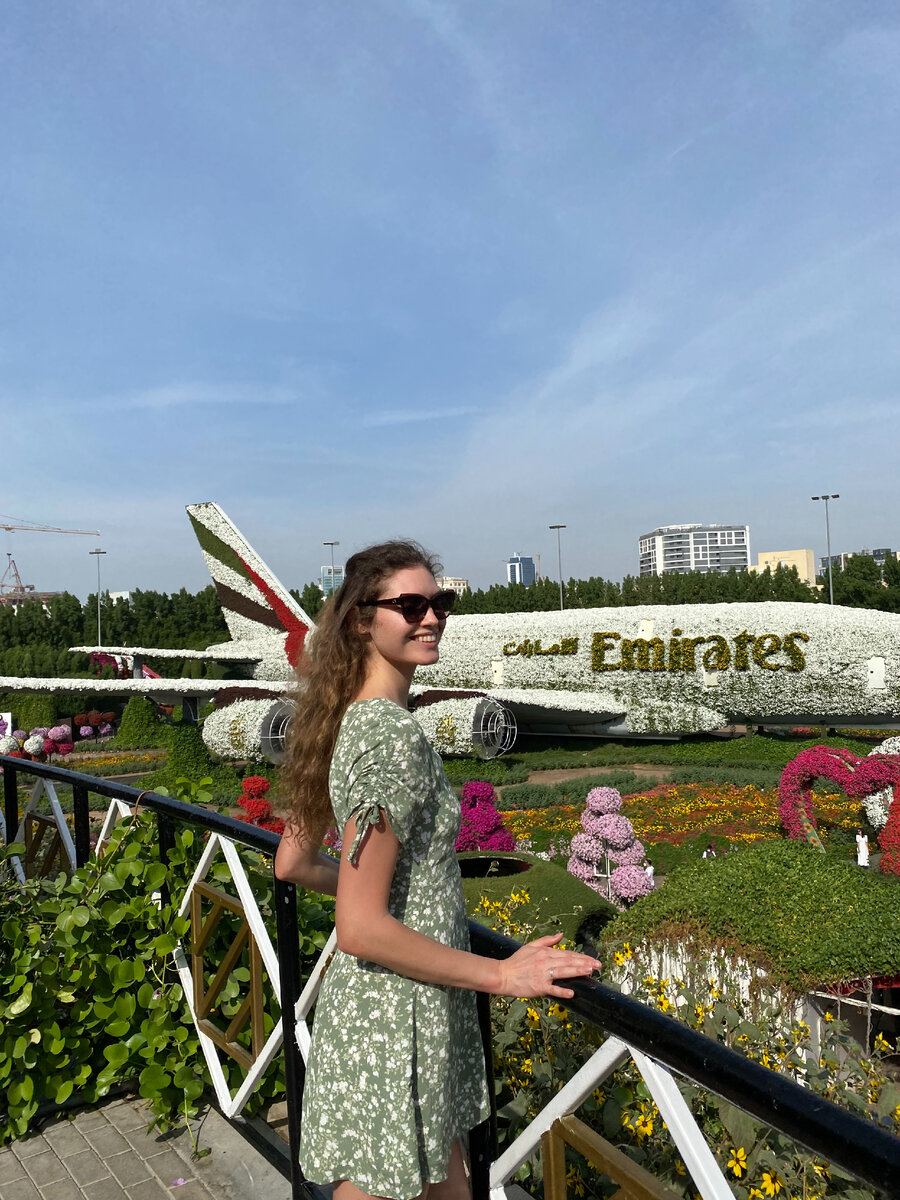 Весь самолет  из цветов