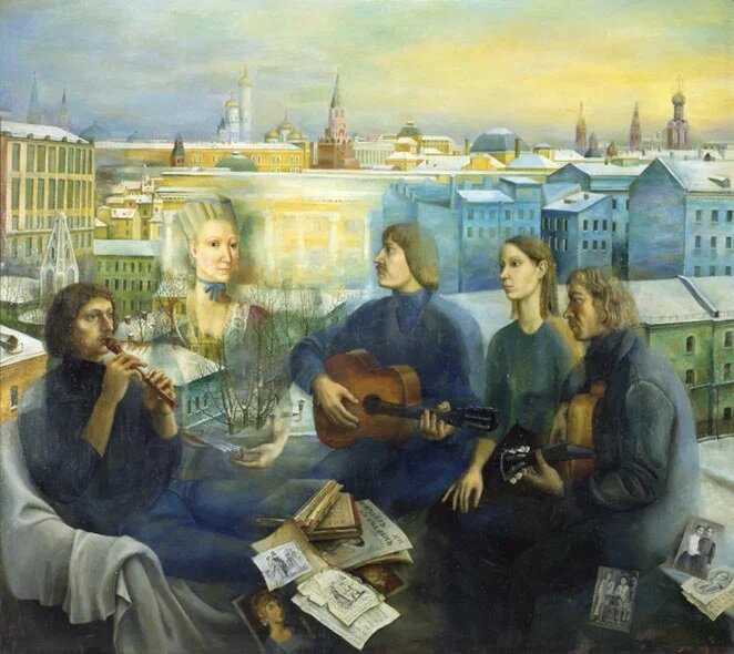 Мода на старину. Татьяна Назаренко «Московский вечер». 1978 год. Скан из книги Натальи Ватолиной «Пейзажи Москвы». М.-1983. 