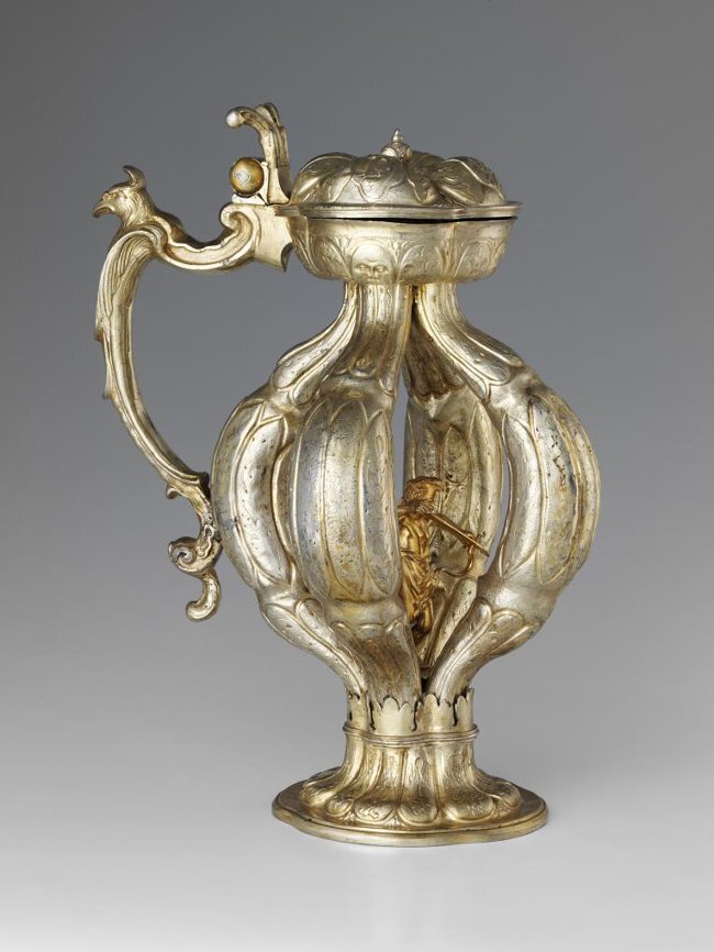 Кружка потешная. Польша, Гданьск, 1690-е гг. Мастер: Клаузен Бенедикт, Шлаубитц Натанаэль.