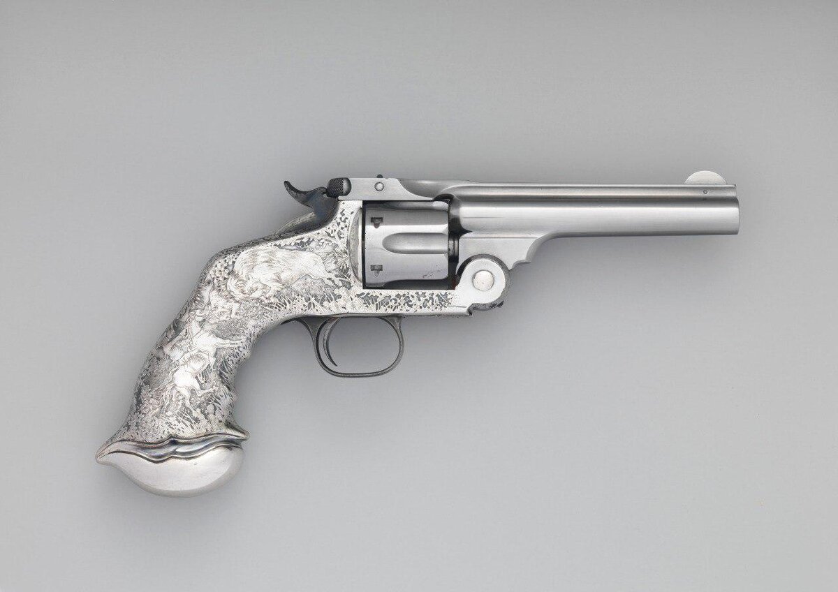 .44 Single Action Revolver, Smith and Wesson, Tiffany & Co. 1888 год, сталь, серебро.
