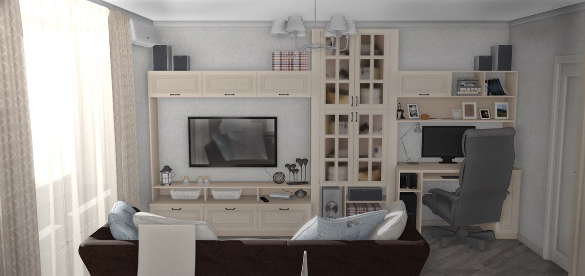 Дизайн проект № кухни-гостиной в современном стиле 24 кв м фото | ARTA