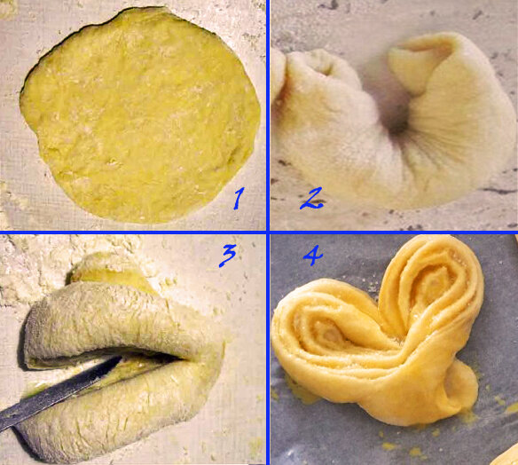 Плюшки «Сердечки» из дрожжевого теста
