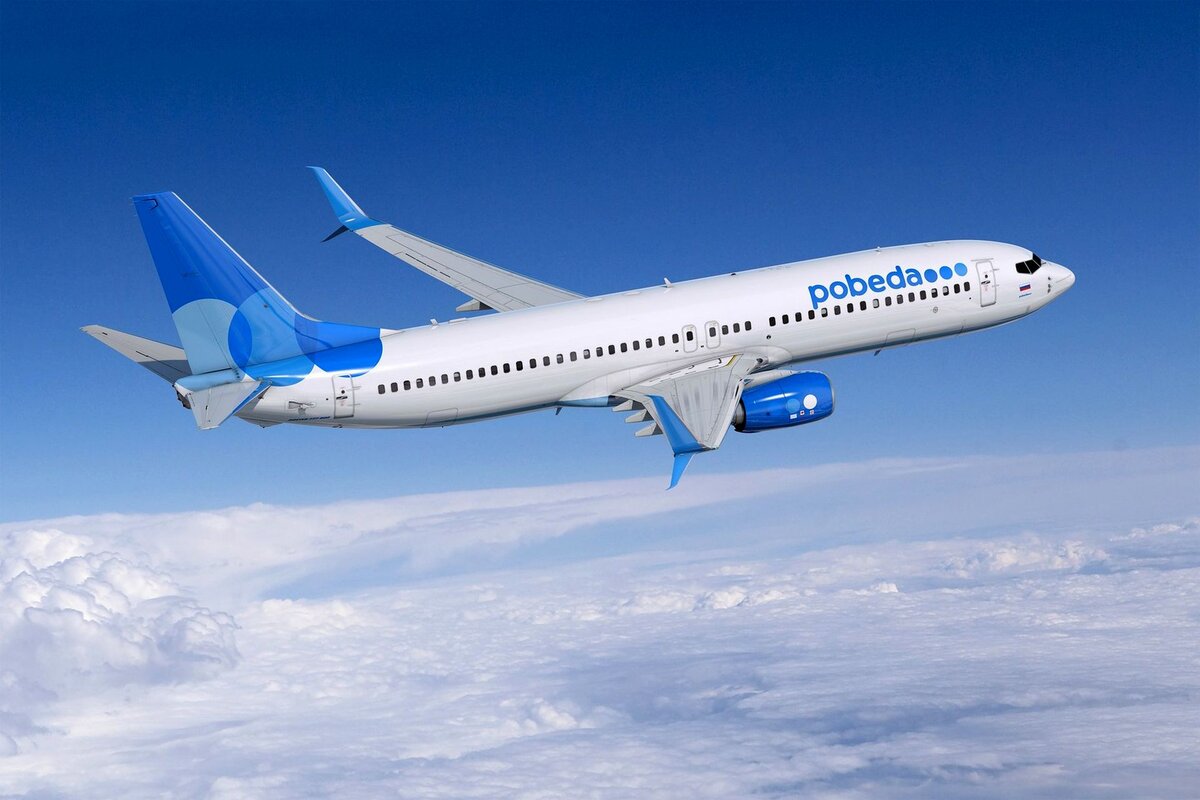 Boeing 737 MAX 8 в ливрее авиакомпании Победа, рендер