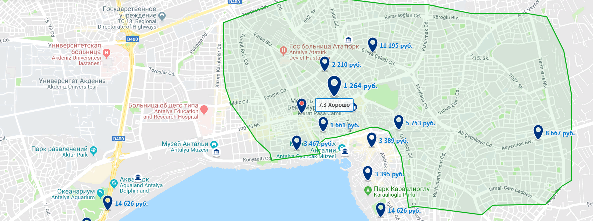 Цены за сутки на трехместный номер, начинаются от 1500р. в июле.
