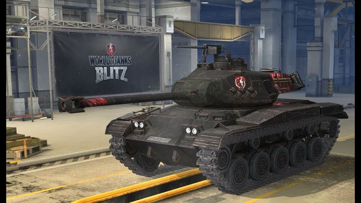 (Танк LE KPZ M 41 90 в ангаре. Скриншот из игры World Of Tanks Blitz)