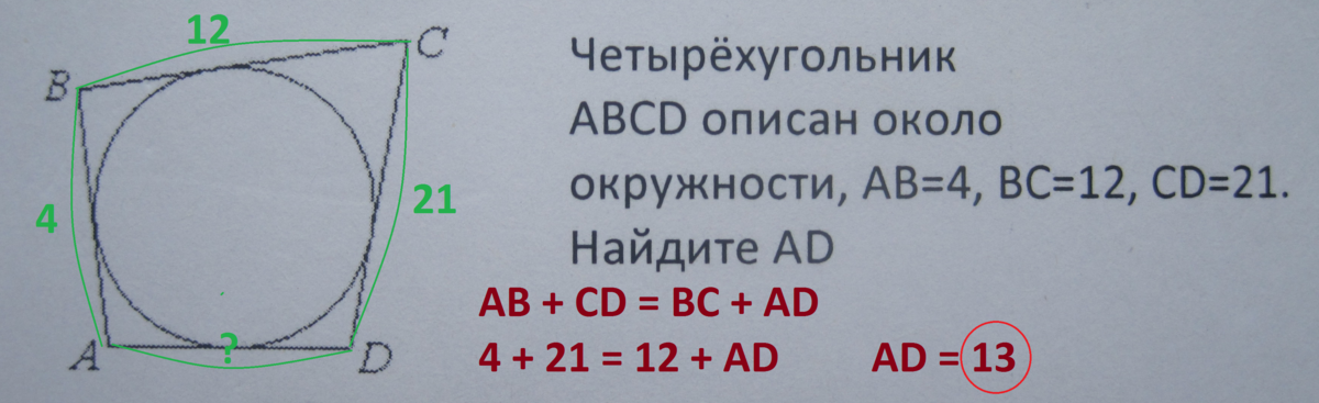 Четырехугольнике авсд описан около окружности ав. Четырёхугольник ABCD описан около окружности. Четырёхугольник ABCD описан около окружности ab. Четырехугольник АВСД описан около окружности. Четырехугольник абцд описан около окружности