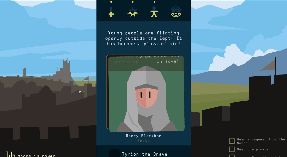 Геймплей "Reigns: Game of Thrones"