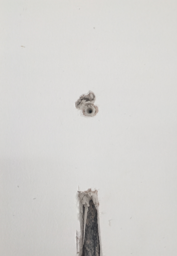 Вкрутили саморез прямо в провод.