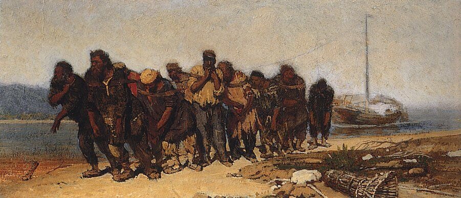 Илья Репин, эскиз к Бурлакам на Волге, 1870, ГТГ, Москва