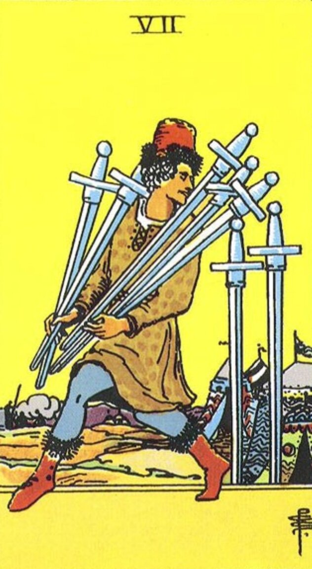 Младший аркан 7 мечей. Классическая колода Райдера-Уэйта