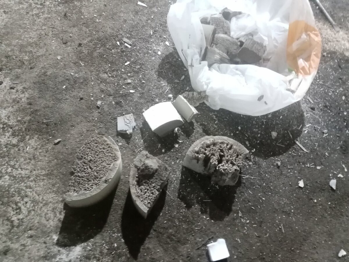 Пример разрушенного катализатора