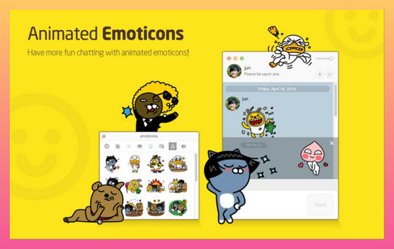 Базовые стикеры  в корейском мессенджере KakaoTalk