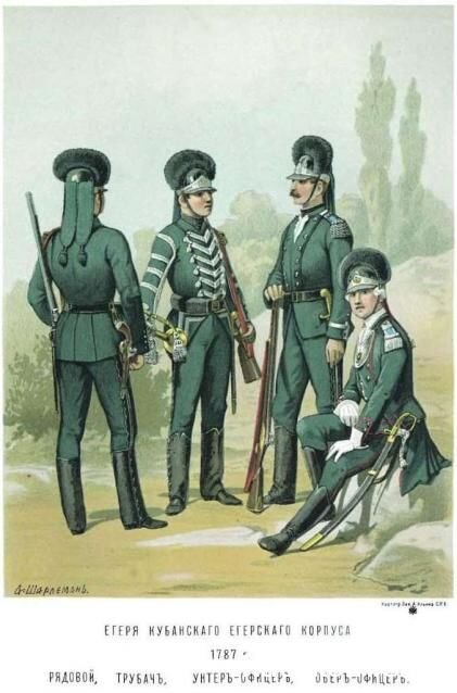 Униформа русских егерей периода войны