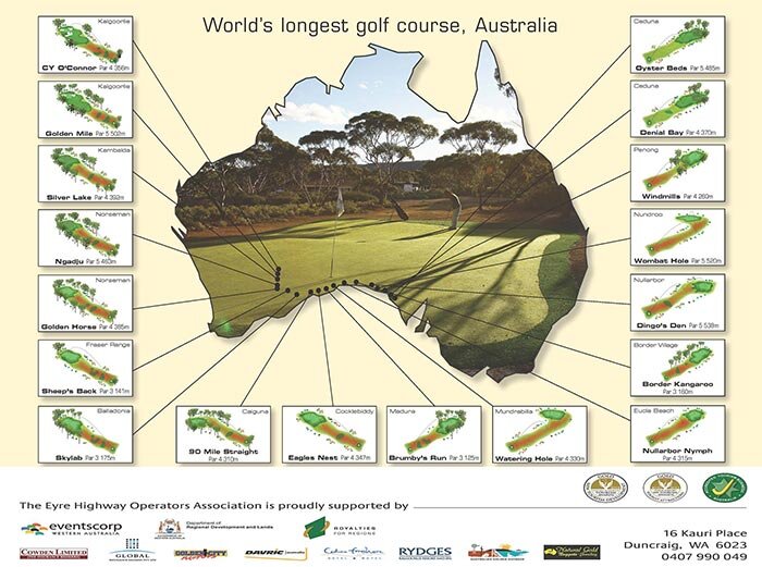 Точки на изображении - ключевые места гольфа. На фото изображена Австралия в полном размере.