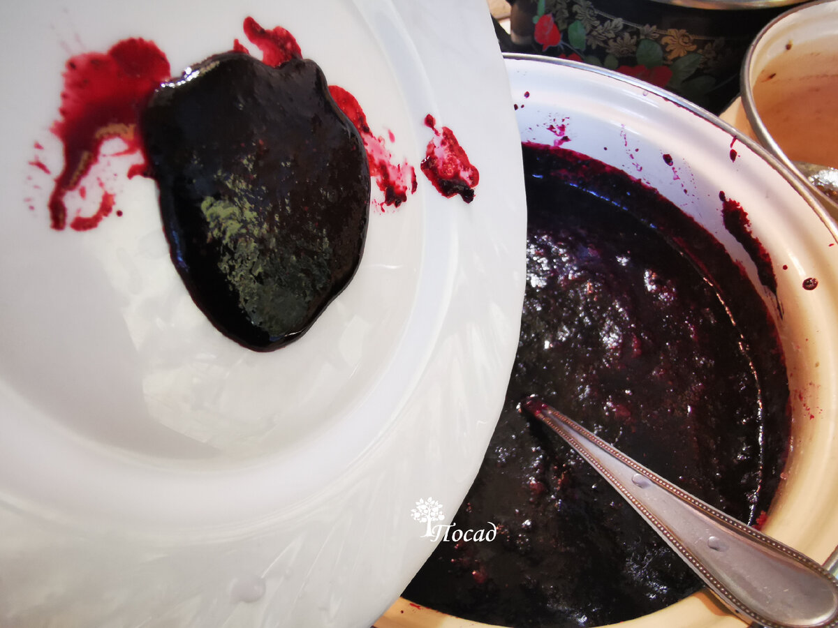 Джем можно гарантировано раскладывать по банкам только после того, как загустеет ложка, отложенная "на пробу".