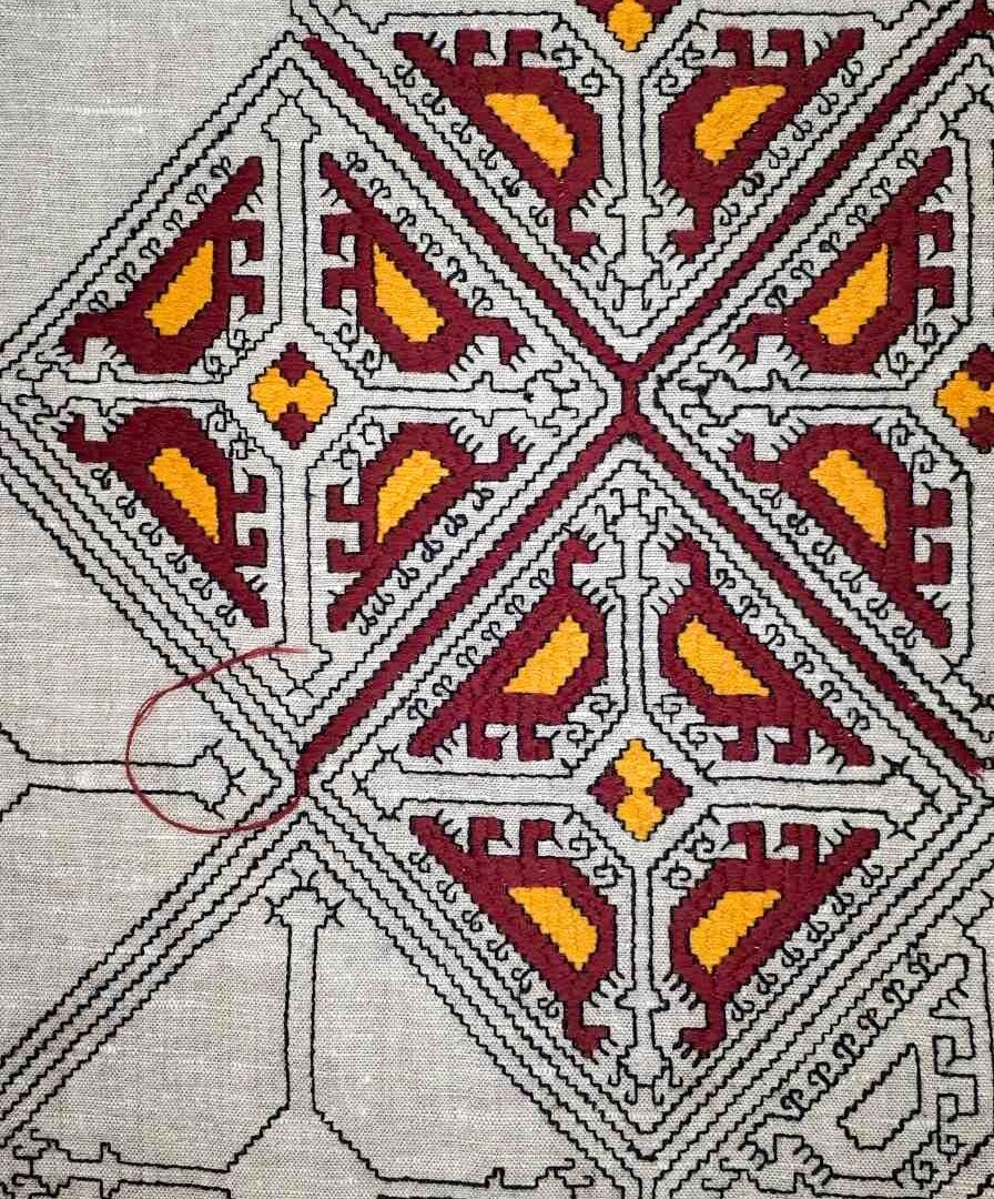 Узор "Птицы" в остяко-вогульской вышивке.