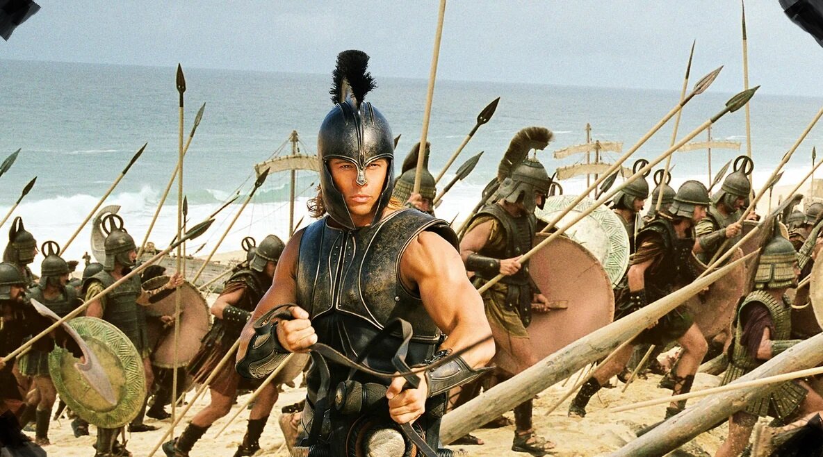 Кадр из фильма "Троя"/ Современное представление военного ахейца