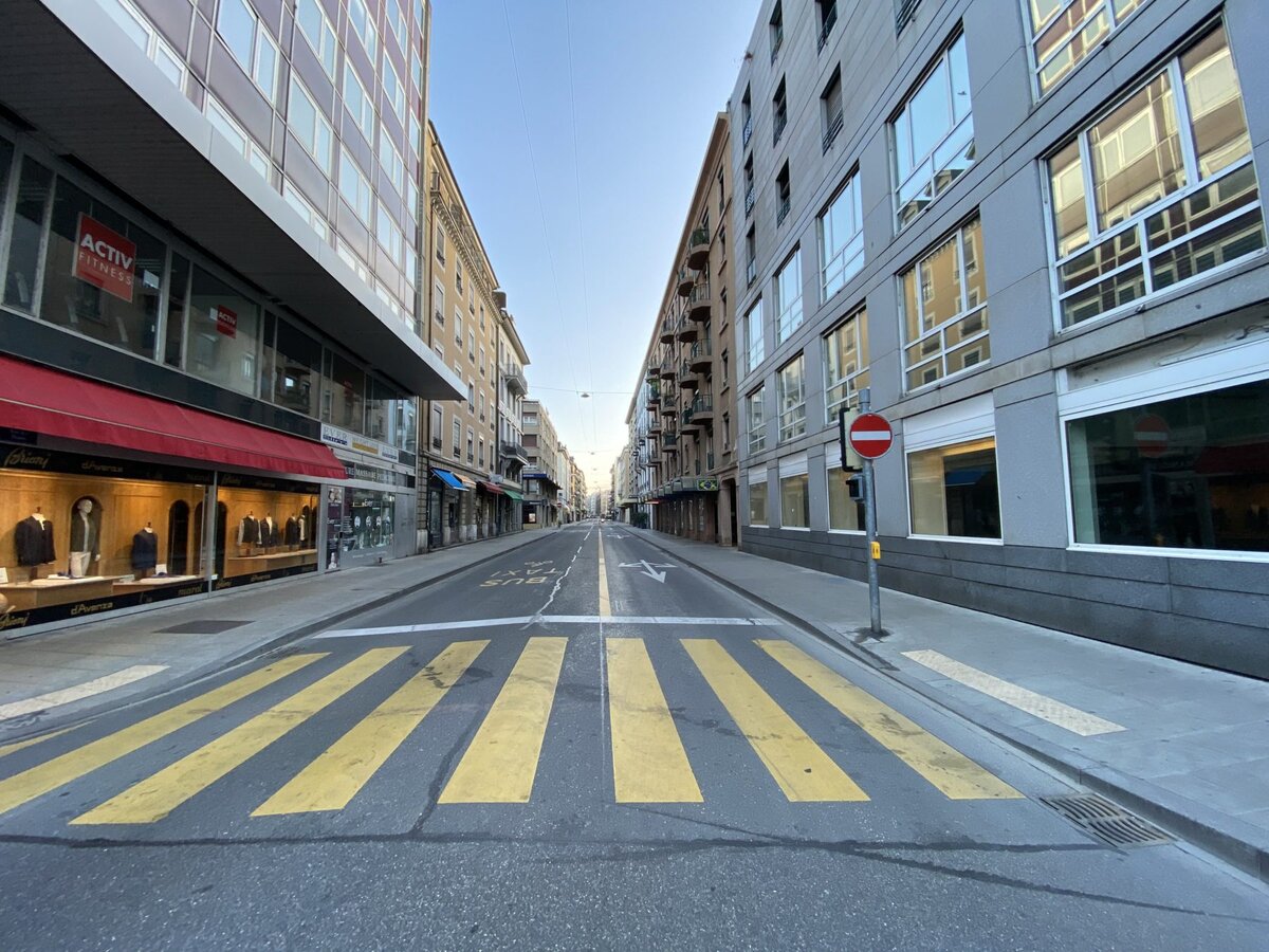 Улица Паки в Женеве 24 марта 2020. Фото: Philippe Verdier