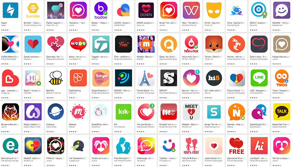 Лишь маленькая доля приложений для знакомств.