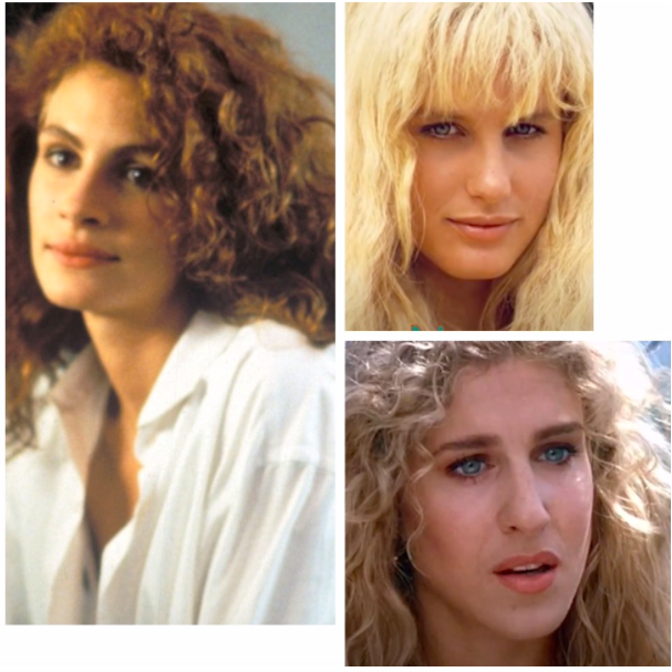 Слева Джулия Робертс, сверху Дарил Ханна, снизу Сара Джессика Паркер