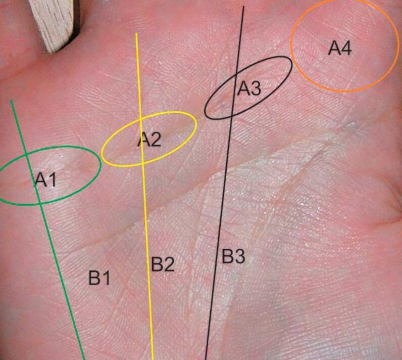 Хиромантия корректировка линий. Треугольник на ладони. Центр хиромантии. Линии и знаки на ладони. Знаки на линии судьбы.
