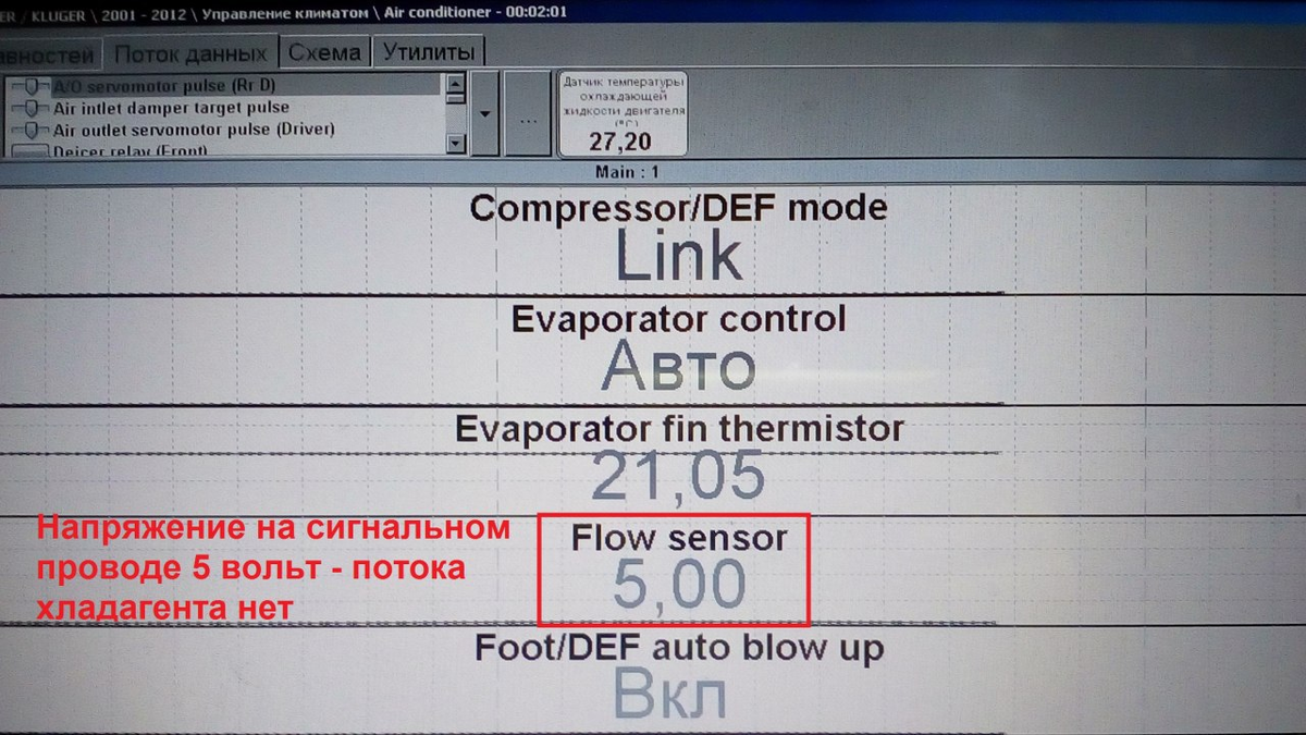 Toyota Highlander XU40, 2011 года - не работает кондиционер. В блоке  климата висит ошибка: B1479 - Flow sensor circuit (Цепь дат | Журнал  автоэлектрика | Дзен