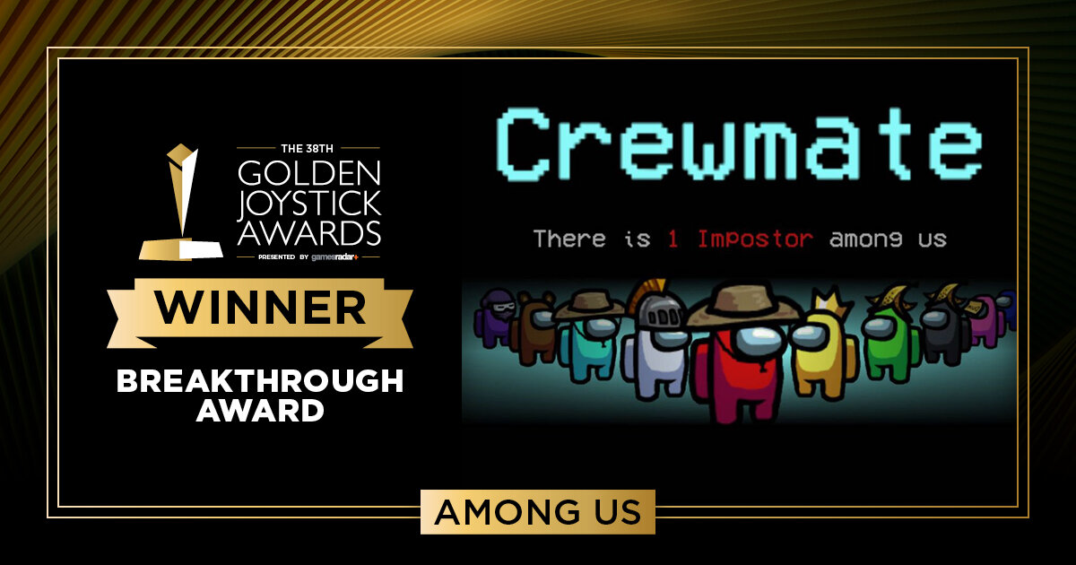 Социальная дедукция игра @AmongUsGame выигрывает премию Прорыв в этом году!