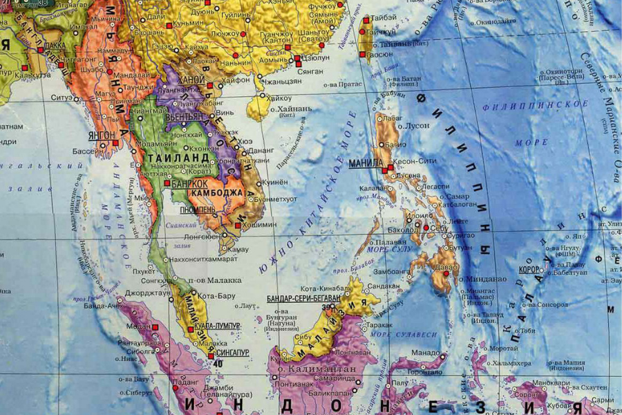 Карта индокитая со странами крупно на русском