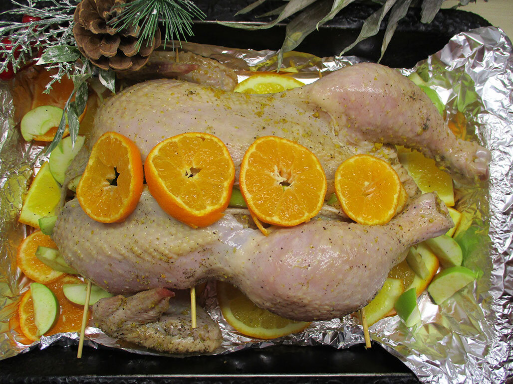 Ингредиенты для «Курица, фаршированная апельсинами»: