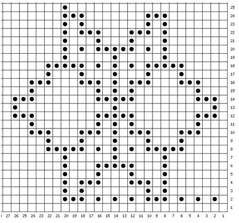 схема на 25 петель и 23 ряда