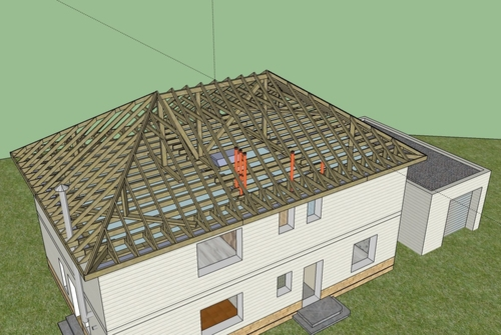 ЧЕТЫРЕХСКАТНАЯ КРЫША ДЛЯ ДОМА ИЗ БРУСА