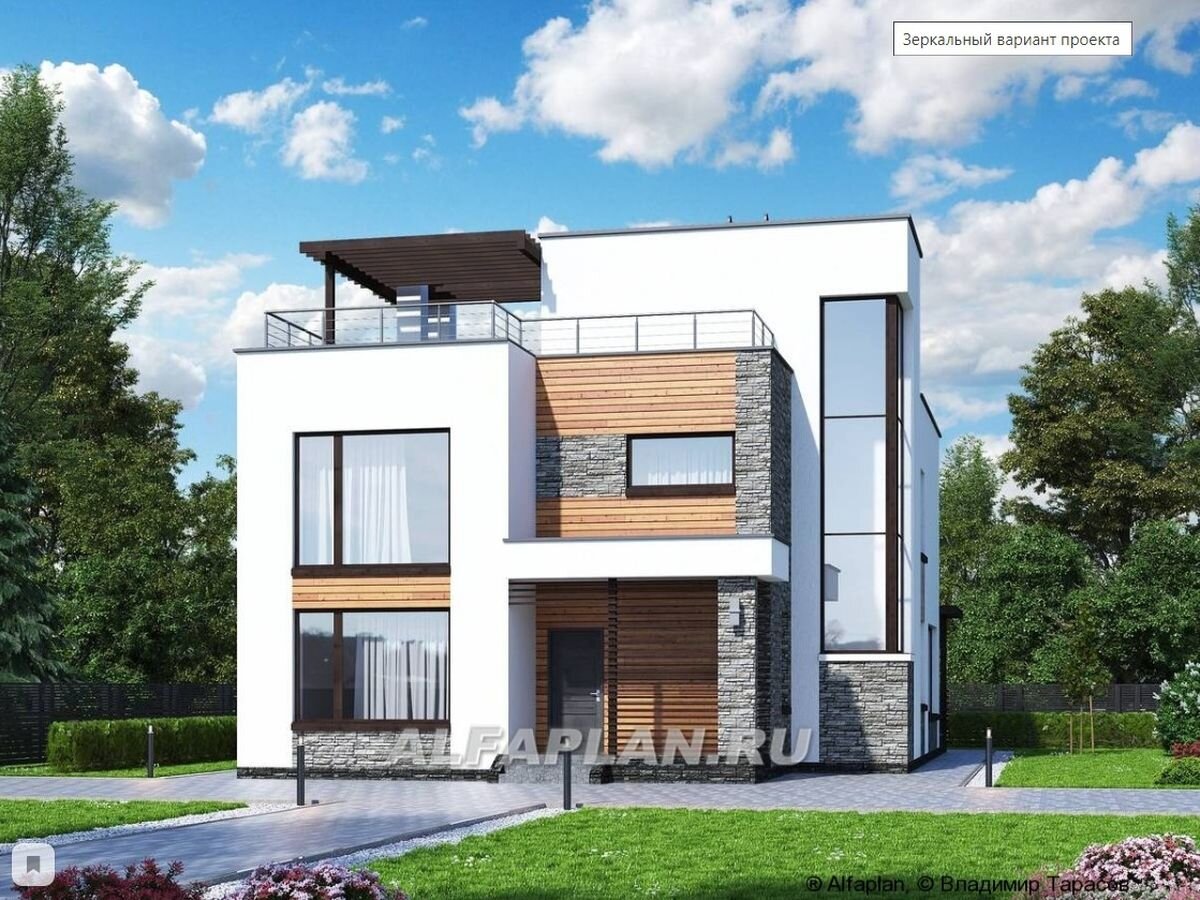 Проект загородного дома "Золотой ключик" 635А, зеркальный вариат планировки дома