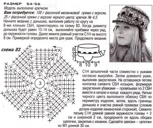 Повязка на голову с ушками схема