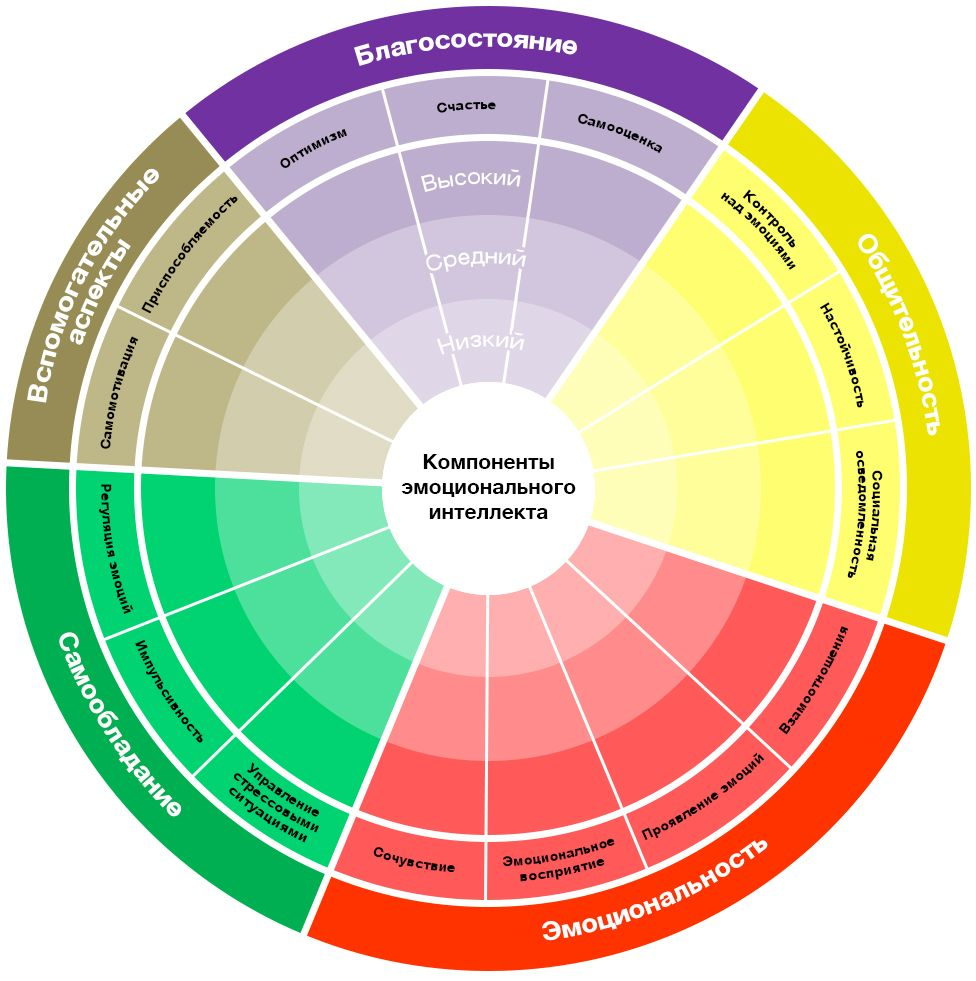 Эмоциональный интеллект. Цветовой круг эмоций. Компоненты эмоционального интеллекта. Составляющие эмоционального интеллекта.