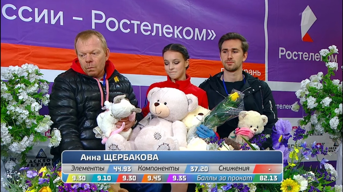 Аня явно удивлена, т.к сама была недовольна прокатом, но у нее 1 место