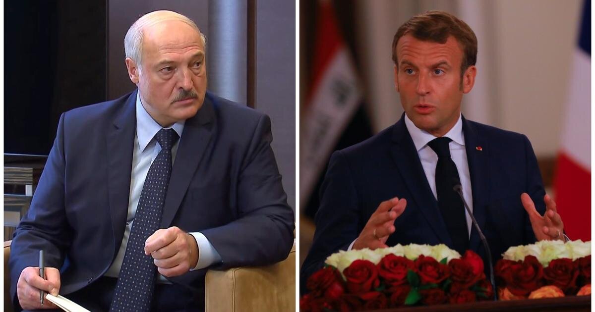 Президенты  Лукашенко и Макрон. Фото из открытого источника Ren.tv