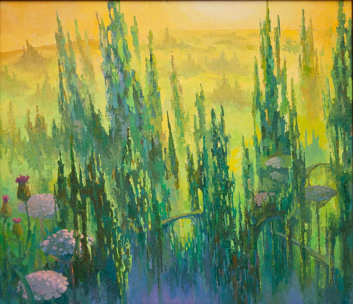 «Изумрудный город» 2016, холст, масло, 90 х 90 см, художник Азат Гадельшин. "Emerald City" 2016, oil on canvas, 90 х 90 cm, artist Azat Gadelshin.