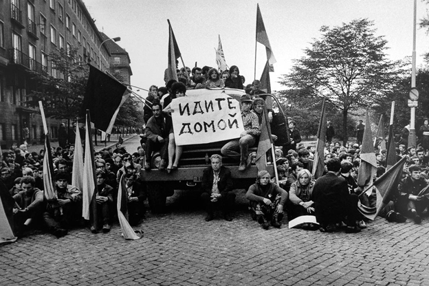 Протесты в Чехословакии. Фото в свободном доступе.