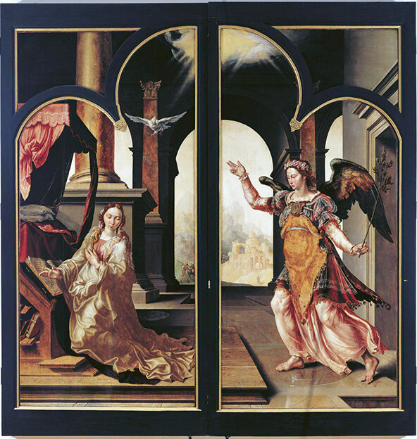 Вот, например, внешние крылья алтаря "Благовещение". Художник  Мартен ван Хемскерк