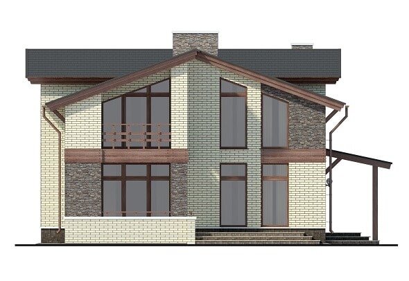Левый фасад - "Чехия-4" Проект дома - КР-155