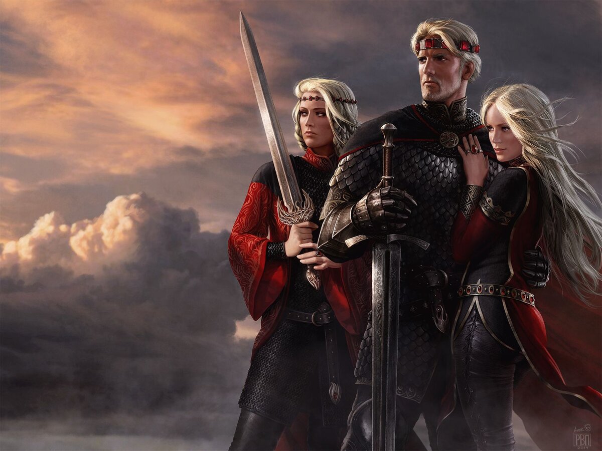 Эйгон и его сестры и одновременно жены Висенья и Рейнис