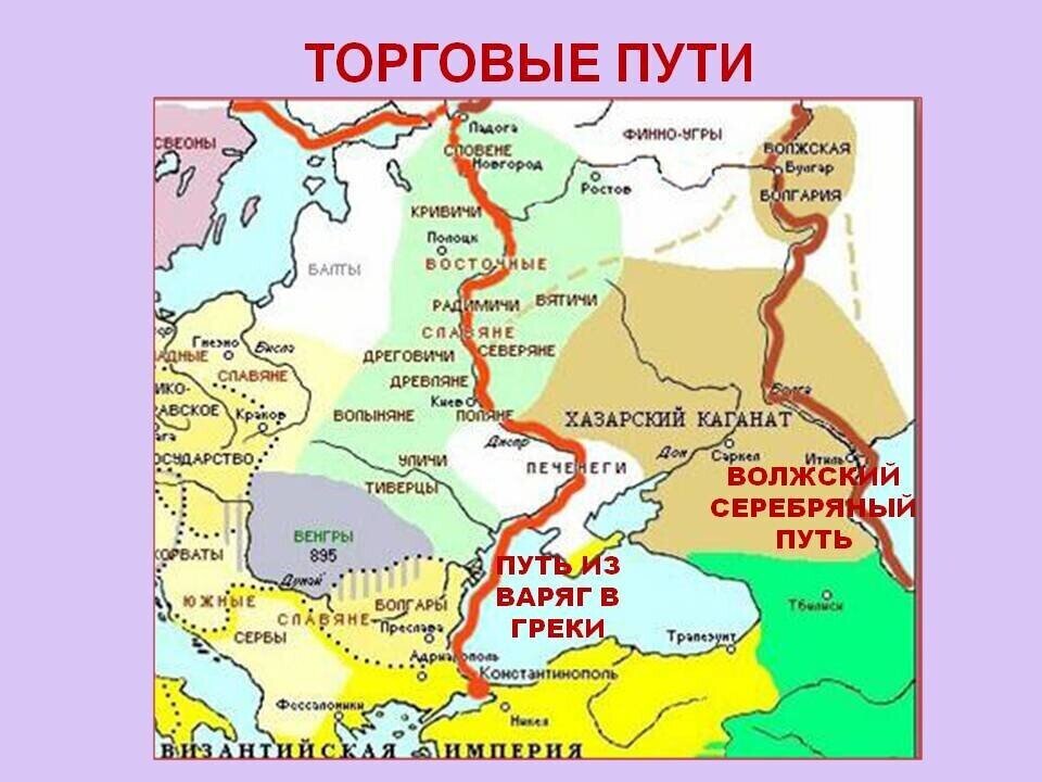 2 6 путь которым. Карта древней Руси 9 век путь из Варяг в греки. Путь из Варяг в греки и Волжский торговый путь. Русь путь Варяг в греки на карта. Торговые пути древней Руси 12 век карта