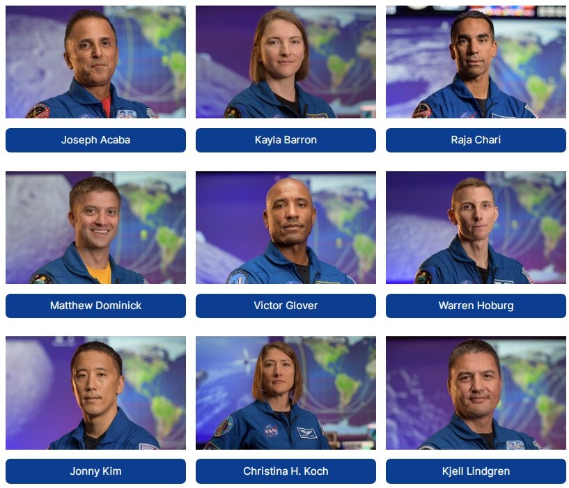  Первая часть списка участников программы Артемида, фото NASA 