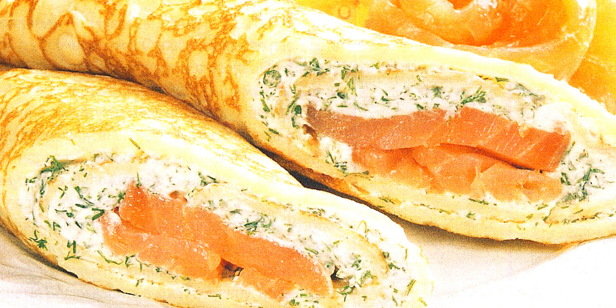 Творожный  сыр, зелень и семга