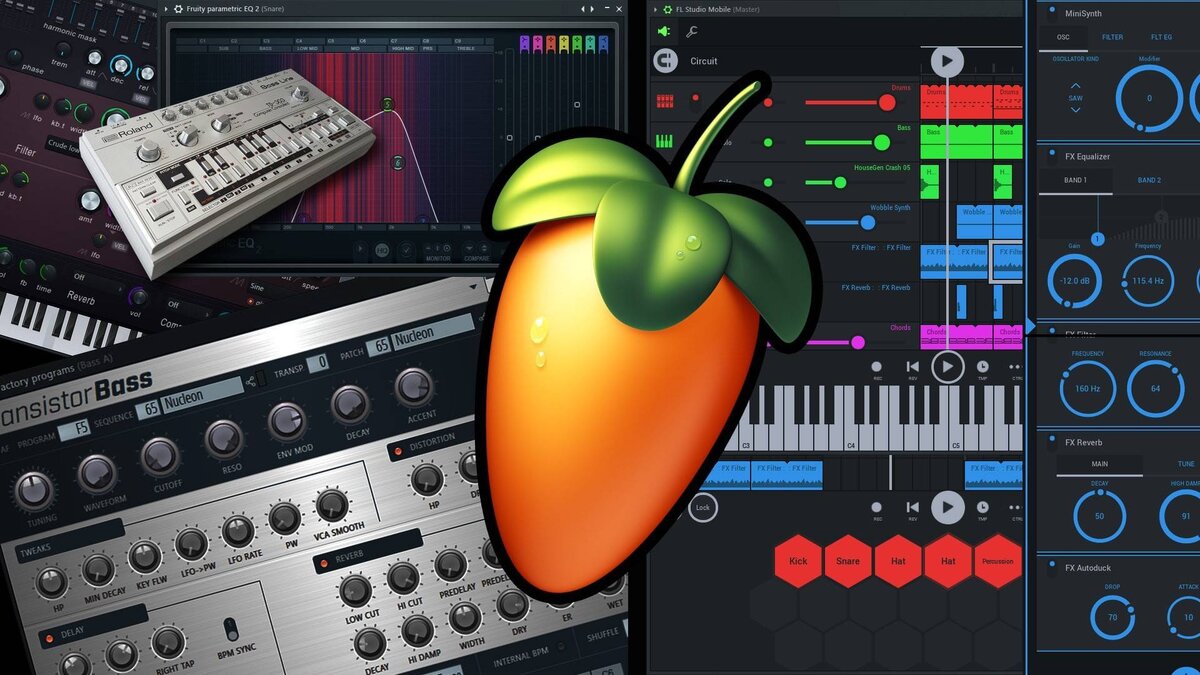 На картинке программа под названием FL STUDIO 20